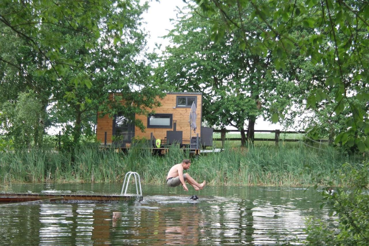 Tinyhousebeidresden 1 - Direkt Am Naturteich - Naehe Saechsische Schweiz, Dresden Großharthau Exterior foto